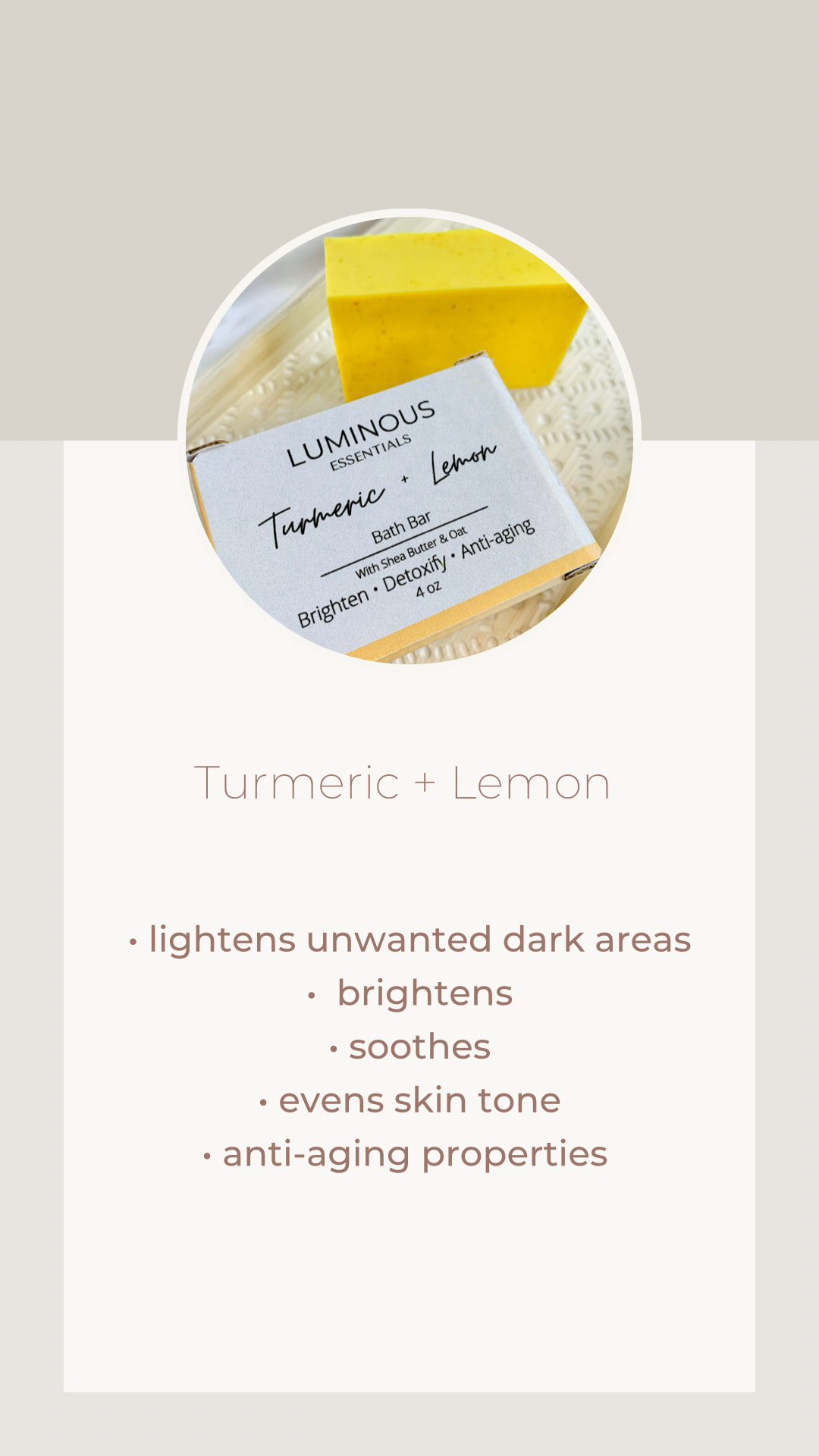 Turmeric + Lemon Bath Bar