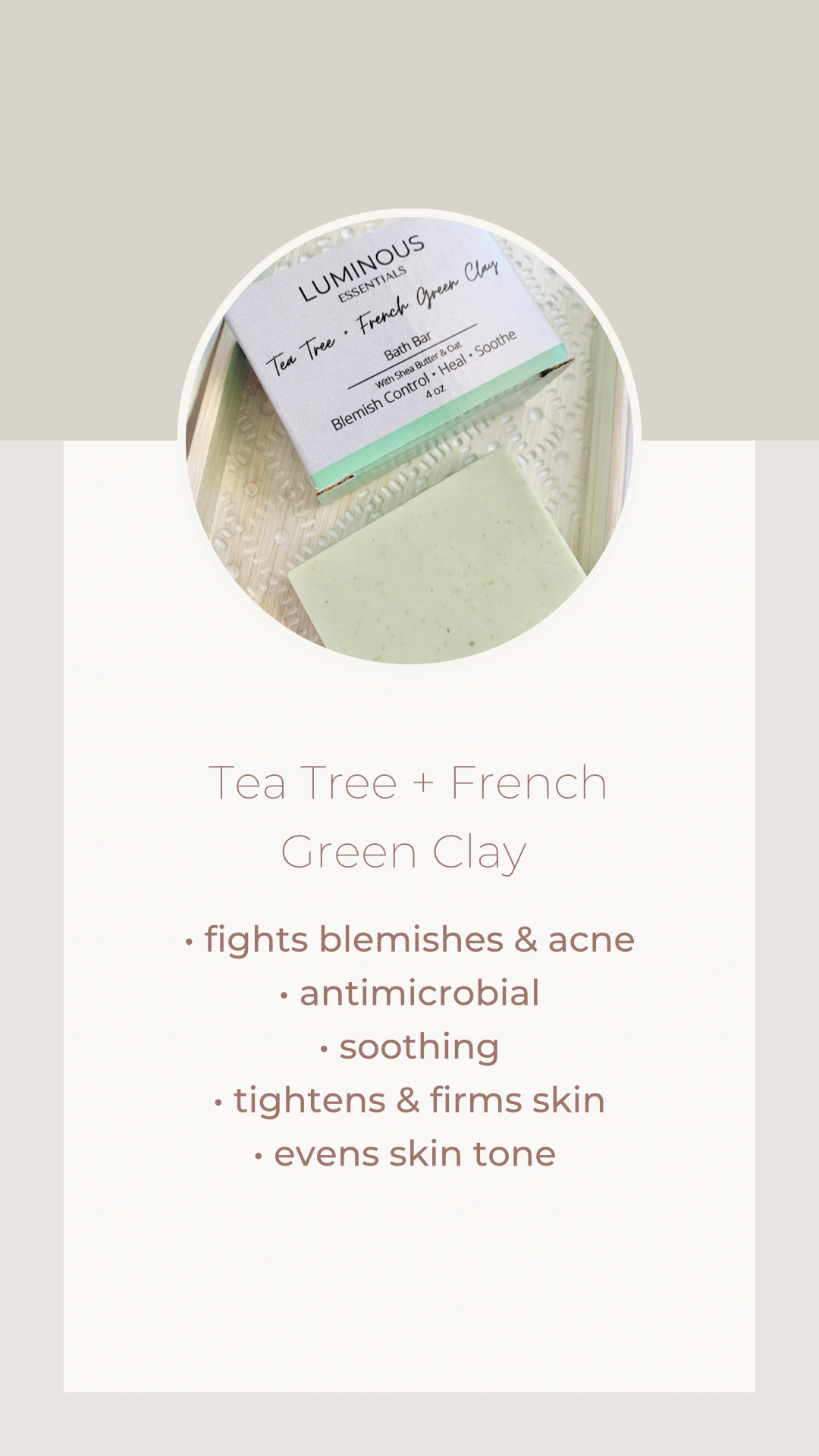 Tea Tree + French Green Clay Bath Bar