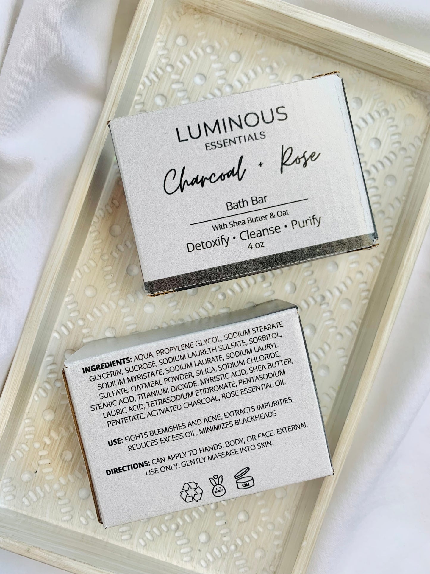 Charcoal + Rose Bath Bar