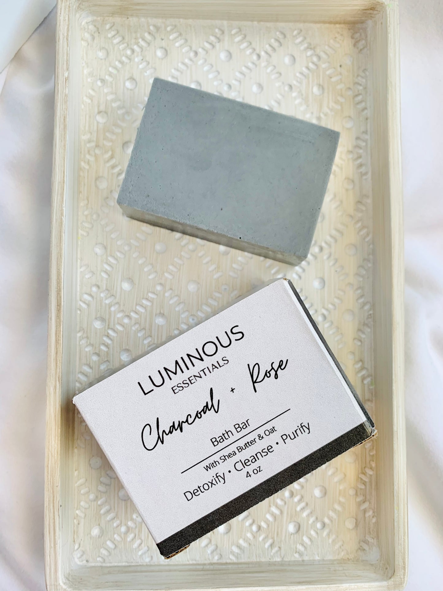 Charcoal + Rose Bath Bar